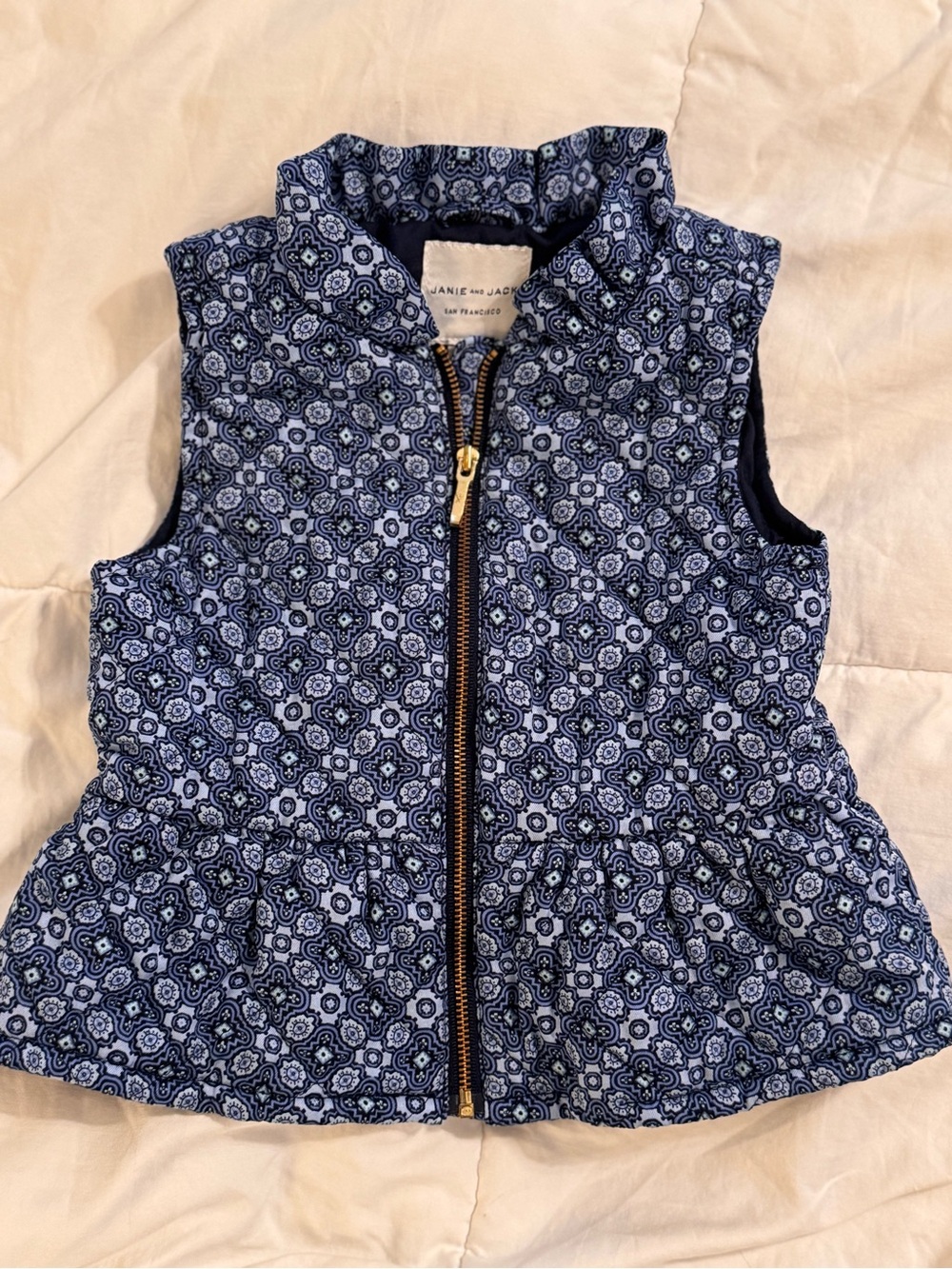 Janie and Jack Blue Floral Quilte Vest